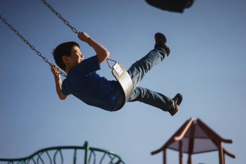 Boy on a swing