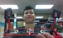 MS Student showing off his 3D Printer Pen Creation