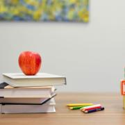 school books on a table