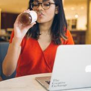 Woman on a computer